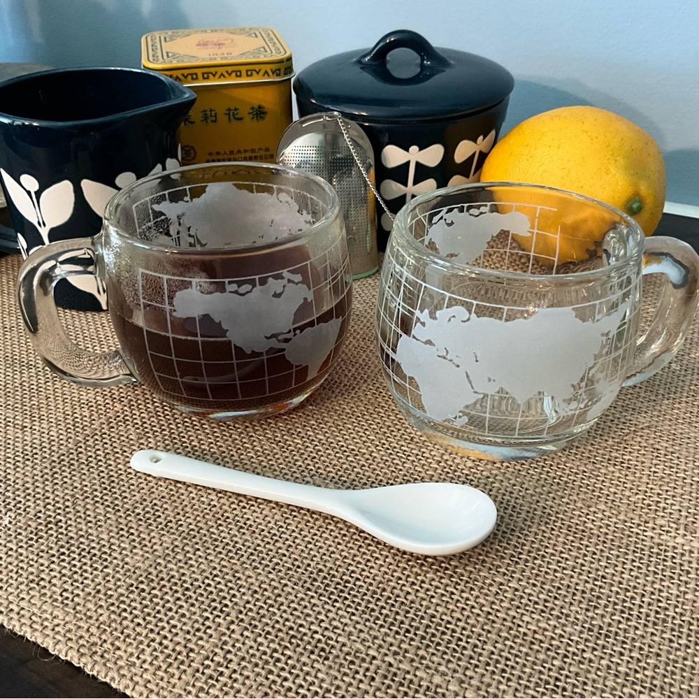 Set Vintage Nestle Nescafé Clear Glob Mugs